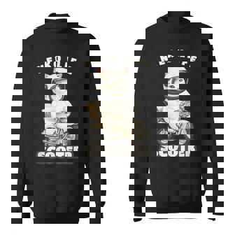 猫 ネコ 白猫 イラスト 原付 スクーター バイク 猫好き バイク好き かわいい おもしろ レトロ Neko Life スウェットシャツ - Kawaiitshirt