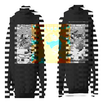 猫 ネコ 相撲 面白いtシャツ 文字入り メンズ おもしろ 面白い 服 おもしろグッズ ネタ 力士 浮世絵 スウェットシャツ - Kawaiitshirt