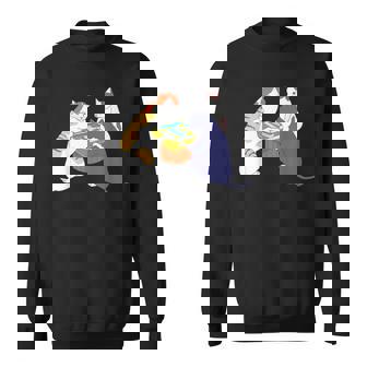 猫 ネコ 麻雀 面白いtシャツ 文字入り メンズ おもしろ 面白い 服 おもしろグッズ ネタ 雀士 スウェットシャツ - Kawaiitshirt