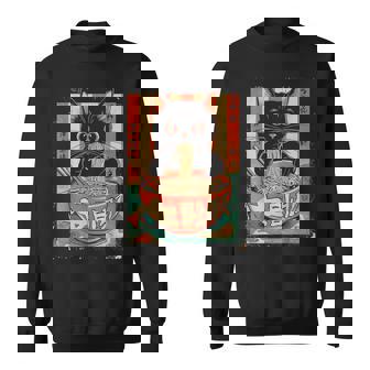 猫 ラーメン ヌードル 日本アニメ 漫画 ラーメン カワイイ 猫 スウェットシャツ - Kawaiitshirt