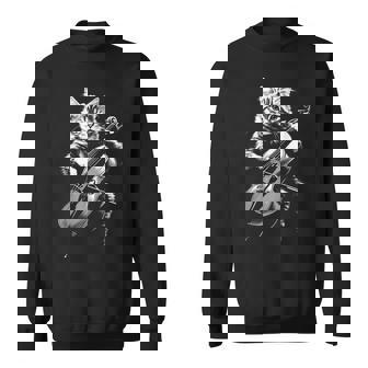 猫 演奏 チェロ ヴィンテージ ジャズ ミュージシャン チェリスト スウェットシャツ - Kawaiitshirt