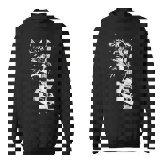猫がギターベースを弾く スウェットシャツ - Kawaiitshirt
