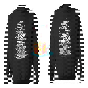 猫が奏でるカホン楽器 スウェットシャツ - Kawaiitshirt