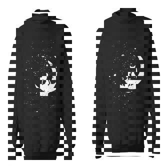 猫の家族 月の絵柄 メンズ レディース 子供 スウェットシャツ - Kawaiitshirt