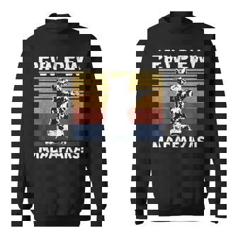 猫ビンテージpewpewpewマダファカス猫クレイジーピュー スウェットシャツ - Kawaiitshirt