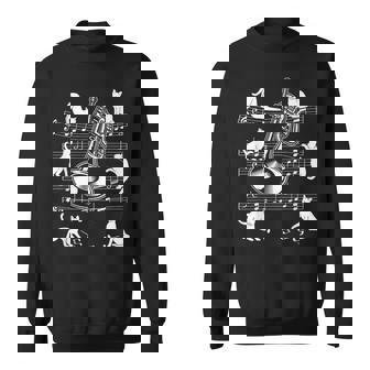 猫好きのトランペット奏者のためのトランペット猫 スウェットシャツ - Kawaiitshirt