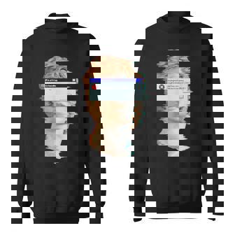 現実は曲がっている。エラーポップアップ付きの美的ギリシャ像 スウェットシャツ - Kawaiitshirt