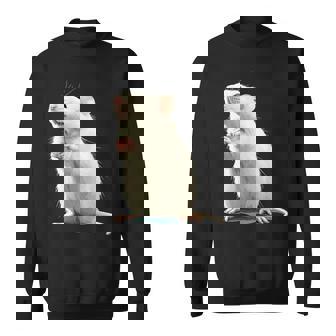 白いネズミが好きな人のための面白い見た目の白いネズミ スウェットシャツ - Kawaiitshirt