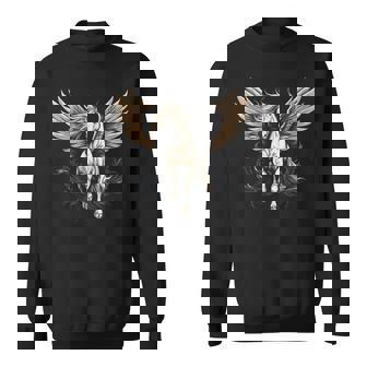 白いペガサス 大きな白い翼 面白いグラフィックtシャツ スウェットシャツ - Kawaiitshirt