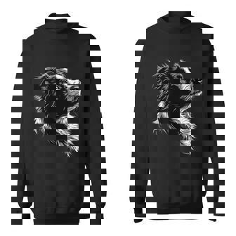 白黒ボーダーコリー スウェットシャツ - Kawaiitshirt