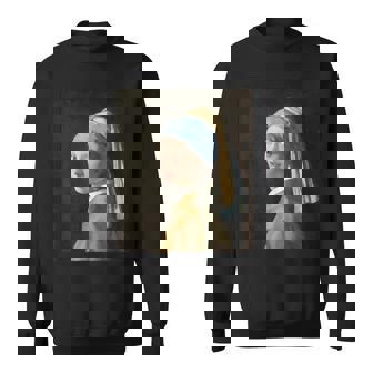 真珠の耳飾りの少女／フェルメール【世界の名画】（高精細画像）Vermeer 美術館アート 油絵 スウェットシャツ - Kawaiitshirt