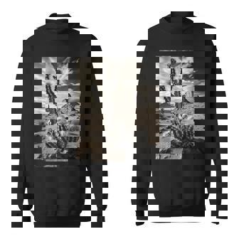 砂漠のサボテンのモノクロ写真 スウェットシャツ - Kawaiitshirt