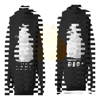 私の体の猫 白猫 太った猫 ぽっちゃり猫愛好家 かわいい 面白い スウェットシャツ - Kawaiitshirt
