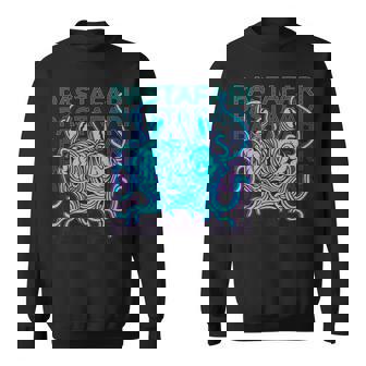 空飛ぶスパゲッティ モンスター パスタファリ パスタファリズム Fsm レトロ スウェットシャツ - Kawaiitshirt