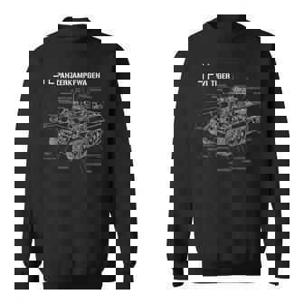 第二次世界大戦ドイツ戦車タイガーiの設計図 スウェットシャツ - Kawaiitshirt