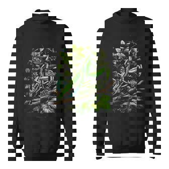 節足動物崇拝者 謎めいたカマキリ 水彩インク スウェットシャツ - Kawaiitshirt