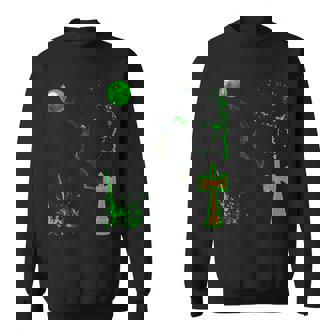 緑のスプレーの木のけん玉を渡ってガラスの球体に煙の波 スウェットシャツ - Kawaiitshirt