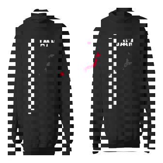 縦型日本国旗、文字「Japan」&シルエットマップ スウェットシャツ - Kawaiitshirt