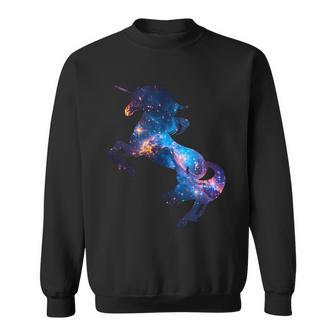 美的シルエット 夢のような宇宙 銀河 ユニコーン スウェットシャツ - Kawaiitshirt