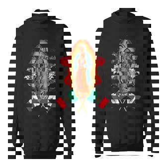 聖母マリア メキシコ国旗 聖母マリア グアダルーペ スウェットシャツ - Kawaiitshirt