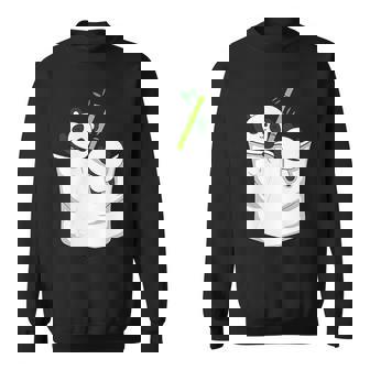 胸ポケットパンダ パンダ クマ スウェットシャツ - Kawaiitshirt