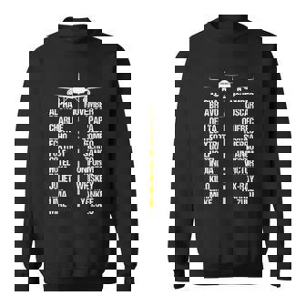航空機 フォネティック アルファベットコード パイロット 飛行機 航空機 スウェットシャツ - Kawaiitshirt