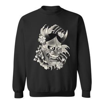 般若マスク 日本語 タトゥー フラッシュ スウェットシャツ - Kawaiitshirt