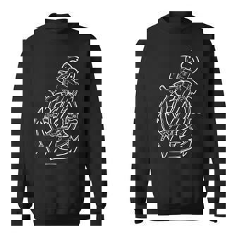 船員、スキッパー、船員のための帆船アンカーとボート。 スウェットシャツ - Kawaiitshirt