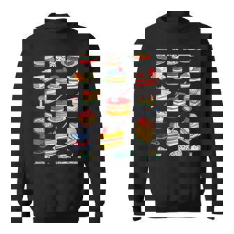 色鮮やかなケーキ柄 フーディー向け スウェットシャツ - Kawaiitshirt
