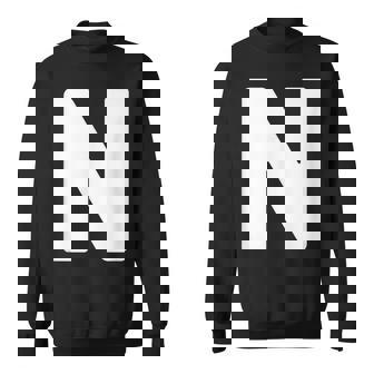 英文字 N 大文字 アルファベット モノグラム イニシャル スウェットシャツ - Kawaiitshirt