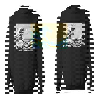 葛飾 北斎 神奈川沖浪裏 有名なヴィンテージアート スタイリッシュ スウェットシャツ - Kawaiitshirt