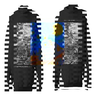 蒸気機関 蒸気機関車 ヴィンテージ ゴッホ 機関車 列車 スウェットシャツ - Kawaiitshirt