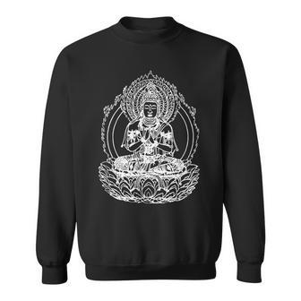 蓮の花の仏像 菩薩 仏教 宗教 スウェットシャツ - Kawaiitshirt