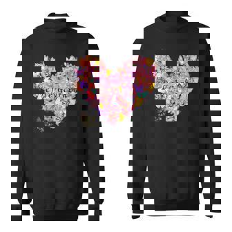 蝶 ハート かわいい 庭 スウェットシャツ - Kawaiitshirt