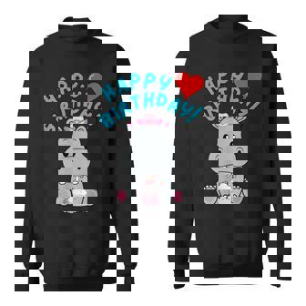 誕生日おめでとうギフト かわいいカバが彼女の誕生日を祝います スウェットシャツ - Kawaiitshirt