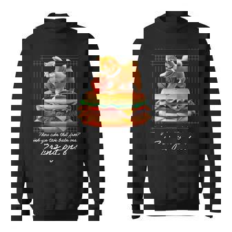 豆しば バスケットボール 豆柴 可愛い おしゃれ 面白い 動物 スポーツ 英字 ハンバーガー 犬 日本犬 柴犬 スウェットシャツ - Kawaiitshirt