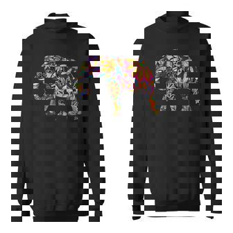 象 カラフル 象 絵画 レディース メンズ スウェットシャツ - Kawaiitshirt