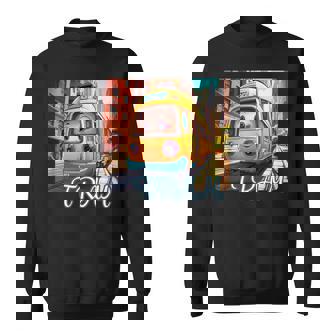 路面電車 Tram かわいい乗り物 おもちゃの乗り物 漫画風電車 鉄道ファン 鉄道旅行 鉄道模型ファン 鉄道風景 スウェットシャツ - Kawaiitshirt