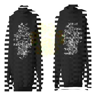 迷彩犬の足跡プリント アーミー犬 父親 スウェットシャツ - Kawaiitshirt