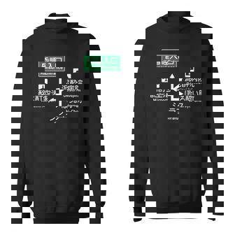 酒酔い道路案内標識 ほろ酔い 酩酊 泥酔 昏睡 二日酔い 悪酔い 酒好き 酒飲み 酒豪 面白い グッズ ふざけ スウェットシャツ - Kawaiitshirt