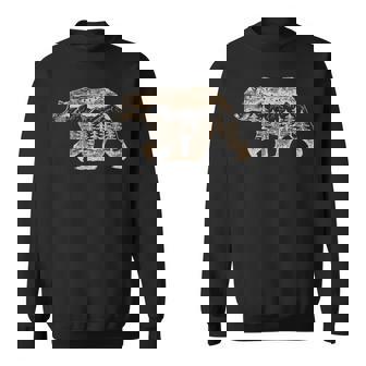 野生動物 レトロ 野生動物 クマ アウトドア 自然 森林 木 スウェットシャツ - Kawaiitshirt