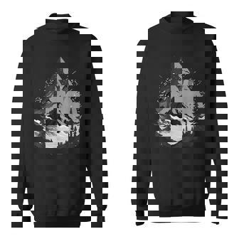 野生動物 自然 ハイキング ハイカー 森林 反射 山 スウェットシャツ - Kawaiitshirt