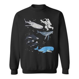 銀河 宇宙 ジンベエザメ シロイルカ ザトウクジラ 海洋 オルカ クジラ スウェットシャツ - Kawaiitshirt