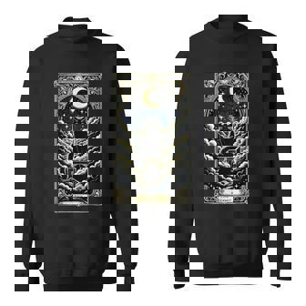 隠者タロットカード 箱に入った猫 神秘的なかわいい猫のタロットカード スウェットシャツ - Kawaiitshirt