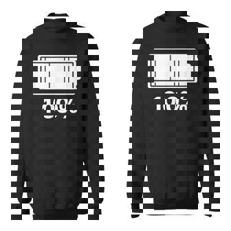 電池【100】バッテリー おもしろ 面白い ギャグ ネタ ウケ狙い 笑える ユーモア お笑い 個性的な スウェットシャツ - Kawaiitshirt