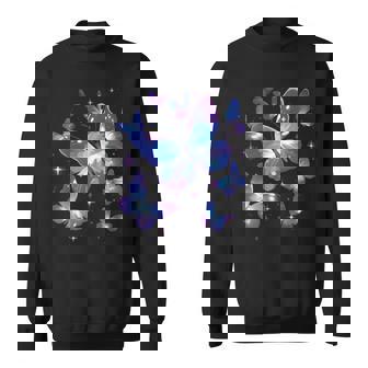 青と紫の模様の蝶たち 昆虫プリント スウェットシャツ - Kawaiitshirt