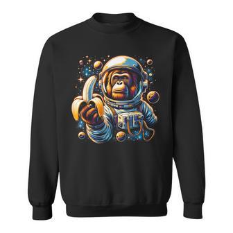 面白い サイケデリック 猿 宇宙飛行士 グラフィック メンズ スウェットシャツ - Kawaiitshirt