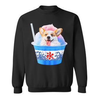 面白いtシャツ コーギー かき氷 イヌ メンズ 犬好き グッズ かわいい おもしろ 面白い 服 ネタ 夏 スウェットシャツ - Kawaiitshirt