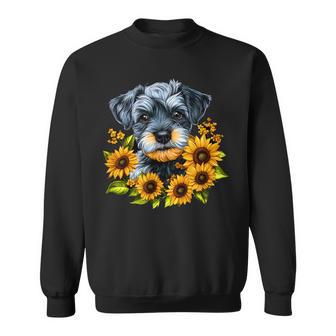面白いtシャツ シュナウザー ひまわり イヌ メンズ 好き グッズ かわいい おもしろ 面白い 服 ネタ スウェットシャツ - Kawaiitshirt
