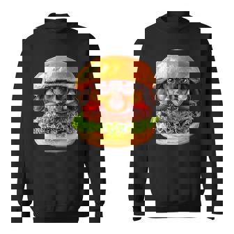 面白いtシャツ ダックスフンド 犬 ハンバーガー メンズ グッズ かわいい おもしろ 面白い 服 ネタ スウェットシャツ - Kawaiitshirt